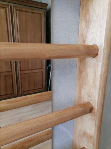 Шведская стенка деревянная 2,0 х 1,0 м с зеркалом цвет дуб 995824 фото 3