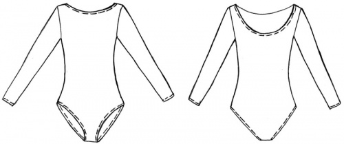 Купальник гимнастический 36 черный длин. рукав SM-094 16715 фото 4