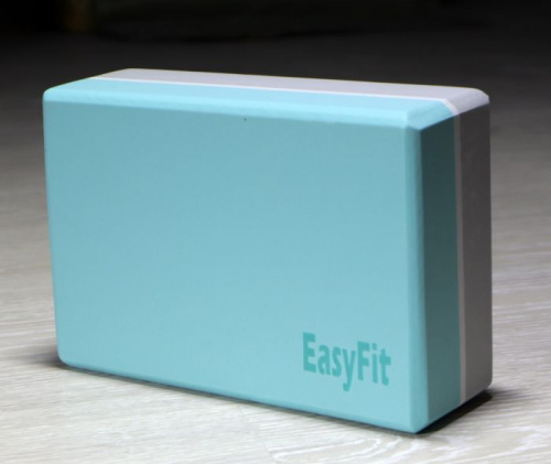 Кирпич для йоги серо-бирюзовый 23х15х8 см EasyFit 02393