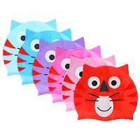 Шапочка для плавания детская силиконовая Кошечка цвет микс 636012