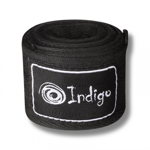 Бинты боксерские 3 м х/б + нейлон черный Indigo 1115
