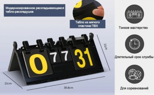 Табло спортивное судейское, счетное, перекидное 39х21 см 996906 фото 2