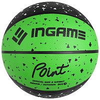 Мяч баскетбольный №7 PVC Ingame Point черн-зеленый 5073167