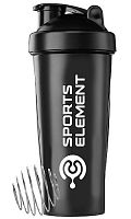 Шейкер 600 мл S01-600 черный Sports Element 363408