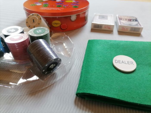 Игра Покер 120 фишек Poker Chips металл коробка d-21 см 996008 фото 2