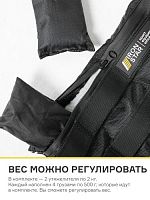 Утяжелители 2 кг х 2 регулируемые черный FIS 995211