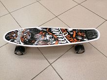 Скейтборд 22х6" Пениборд черно-оранж-бел 2206