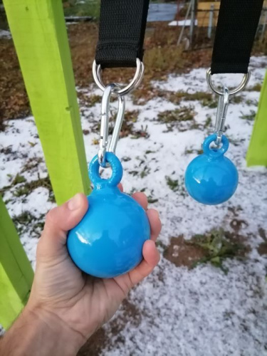 Лямки-шары для подтягиваний d-70 мм (2 шт) металл синий 998774 фото 3