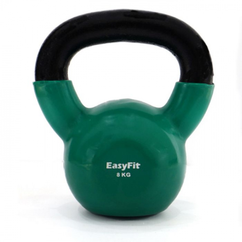 Гиря 14 кг зеленая обрезиненная 06152 фото 2