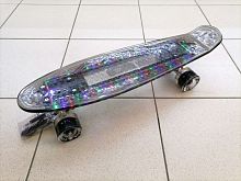 Скейтборд 22х6" Пениборд Fish прозр со светящ декой TLS401 03390