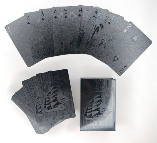 Карты 54 шт пластик черные "Корабль Black Pearl" 02904 Карты 54 шт пластик черные "Корабль Black Pearl" 02904