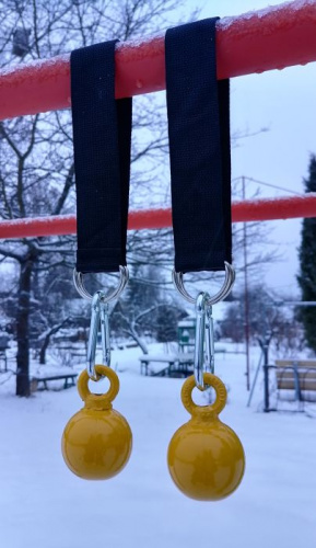 Лямки-шары для подтягиваний d-60 мм (2 шт) металл желтый 996679