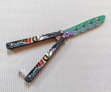 Макет ножа Бабочка металл на винтах (затупленный) Градиент Кошачий глаз 312284