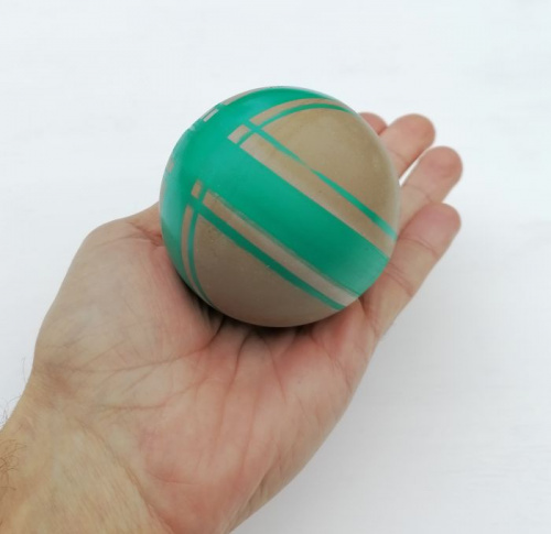 Мяч резиновый (каучуковый) 7,5 см Р7-75 мятно-бежевый 996729 фото 3