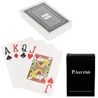 Карты 54 шт пластик Poker Club черные ИН-4382