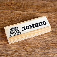 Домино пластик 2х4 см в деревянной коробочке "Время игры" 565681