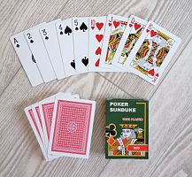 Карты 54 шт для покера (пластик 30 мкр) Poker Sunduke 03740