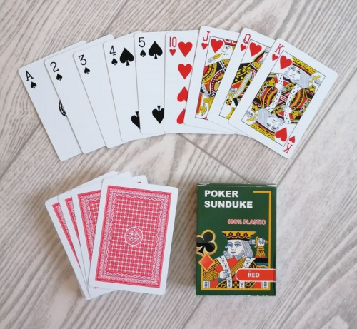 Карты 54 шт для покера (пластик 30 мкр) Poker Sunduke 03740
