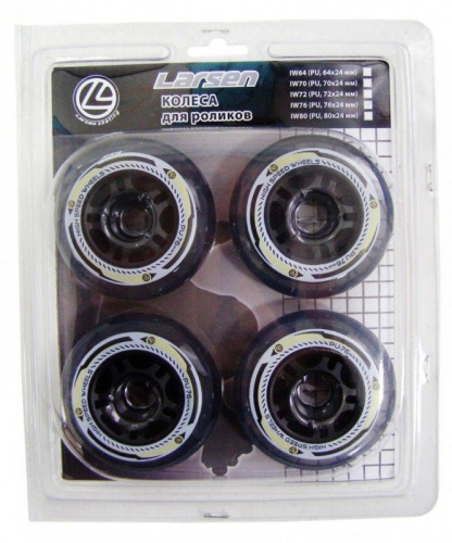 Набор колес для роликовых коньков 82х24мм 4 шт Larsen