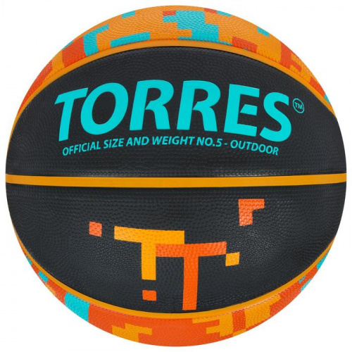 Мяч баскетбольный №5 Torres "TT" оранж-черный B02125 5864181 фото 2