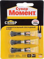 Клей секундный Супер Момент мини трио 1г х 3шт 00483