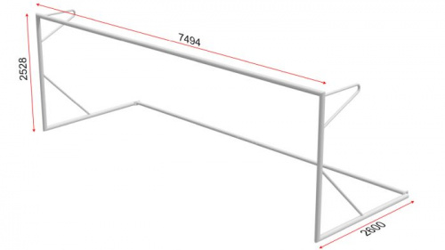 Ворота футбольные 7,32х2,44 м с раскосом 997227  фото 2