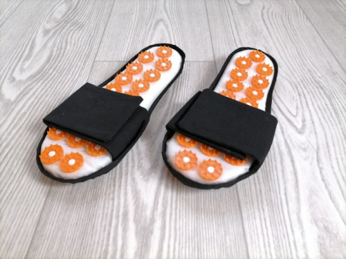 Аппликатор игольчатый (тапочки) 36-39 бирюзово-белые 998339 фото 4