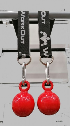 Лямки-шары для подтягиваний d-70 мм (2 шт) металл красный 998773 фото 2