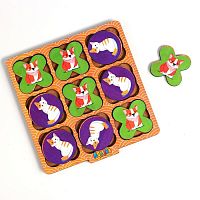 Игра крестики-нолики дерево 14х13,5 см "Кот и пес" 5389611