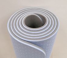 Коврик для йоги 0,6х61х183 см голубой-серый TPE Yoga mat 00756-3