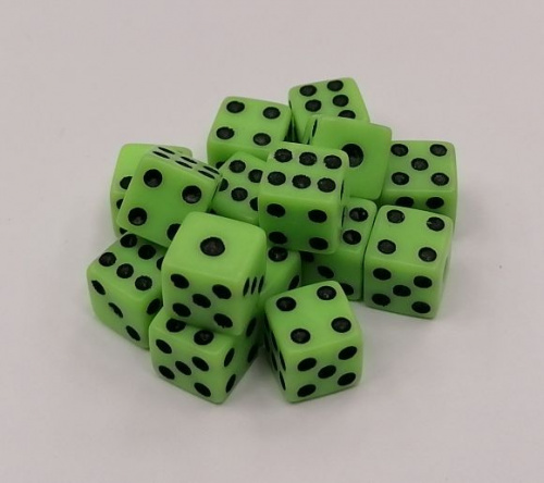 Зары (кубики игральные) 0,7х0,7 см зеленые 02619
