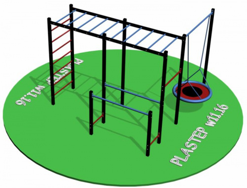 Workout площадка W11 3х2,95 м с качелями "Гнездо"