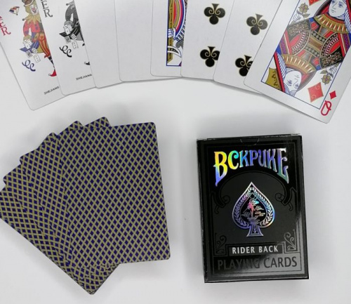 Карты 54 шт "BCKPuke" черно-серебряные 09062 фото 3