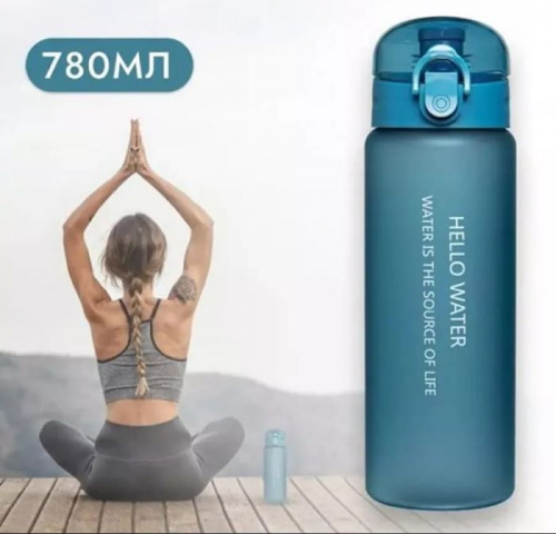 Бутылка для воды 780 мл Hello Water голубая 995967