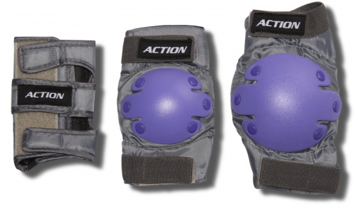 Защита для роликов L серо-фиолет PW-302 17373 Action