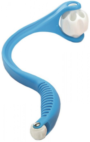 Массажер 1 ролик с ручкой 12-MS бело-голубой 33х15 см 18172 Массажер 1 ролик с ручкой 12-MS бело-голубой 33х15 см 18172