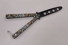Макет ножа Бабочка металл на винтах (затупленный) 17 см Череп со змеей 312633