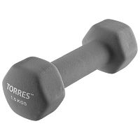 Гантель обливная 1,5 кг серый Torres 4920716