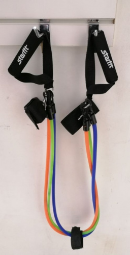 Эспандер для пресса (3 силик жгута) 1,35 м регул, c манж, ES-606 Starfit PapaZ
