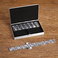 Домино металл 1,5х3 см "Акеро" метал. кор. 7,5х12 см 410371