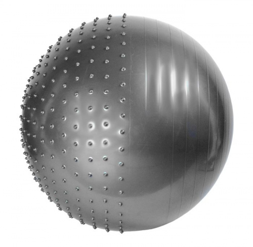 Мяч фитнес 65 см фитнес+массаж серый 01183