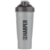 Шейкер 600 мл S01-600 серый с черной крышкой Harper Gym Черное серебро 368736