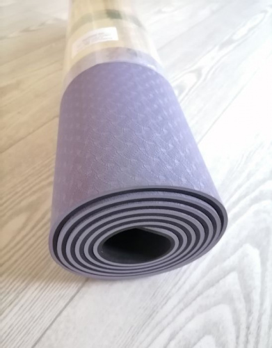 Коврик для йоги 0,6х61х183 см фиолетово-черный TPE Yoga mat 00756-14 фото 3