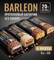Батончик протеиновый Barleon 60 гр, 4 шт без сахара PowerPro 995256