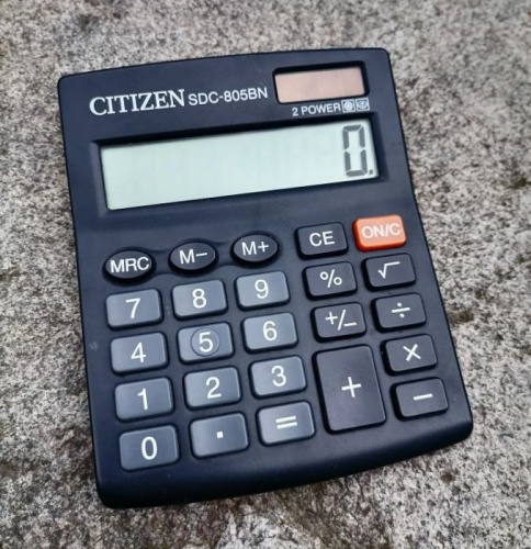 Настольный калькулятор Citizen 8 разрядов 102х124х25 мм, черный SDC-805BN 995397 фото 2 Настольный калькулятор Citizen 8 разрядов 102х124х25 мм, черный SDC-805BN 995397 фото 2