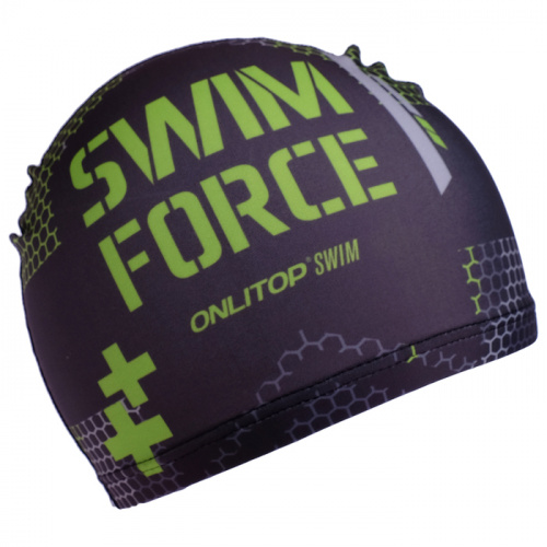 Шапочка для плавания детская Lycra Swim Force черно-зеленая 4162741 фото 3