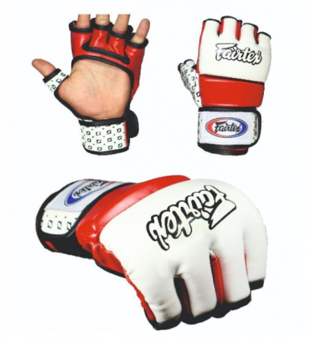 Перчатки для MMA S Fairtex бело-красный 01370