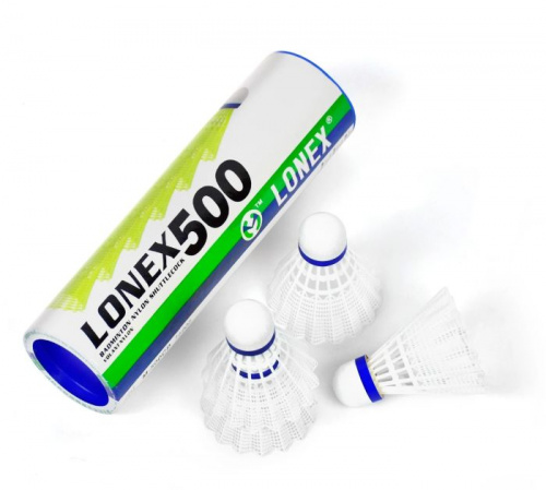 Волан нейлон 1 шт белый Lonex 500 (6 шт/уп) 03222