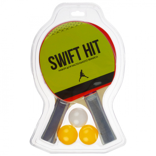 Набор для пинг-понга 2 ракетки + мячи Swift hit Green 848718