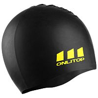 Шапочка для плавания силиконовая Onlitop черная 2945952
